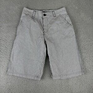 Nike 6.0 Youth Boys Obsidian striped Gray flat‎ front Cotton shorts Size 12